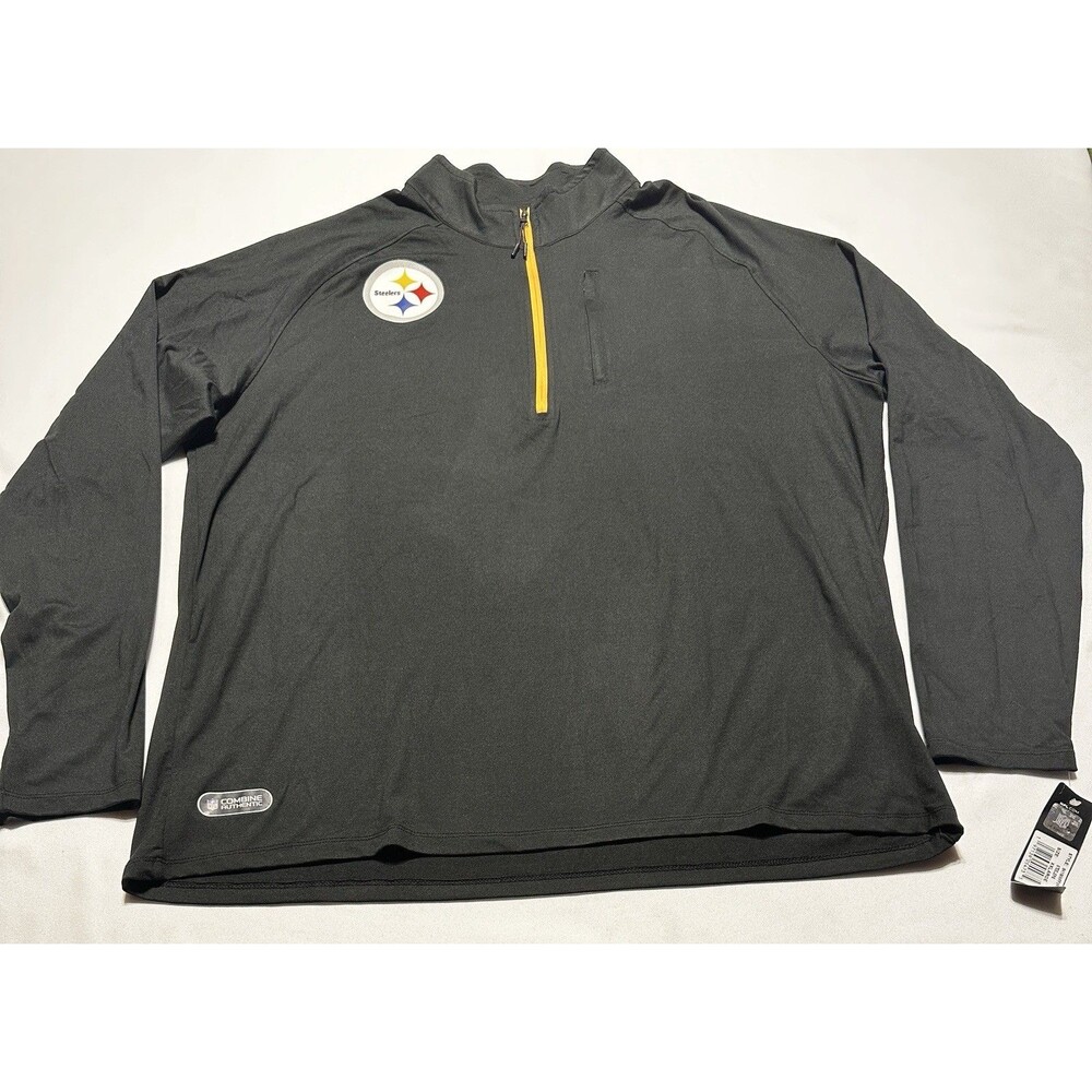 Pittsburgh Steelers NFL Team Apparel 1/4 Zip Pullover Long Sleeve Shirt NWT READ